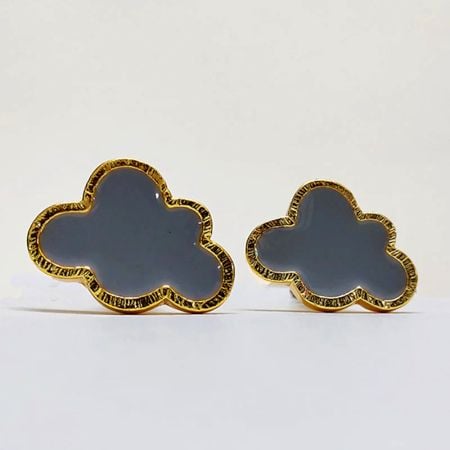Grey Handmade Brass Cloud Knob